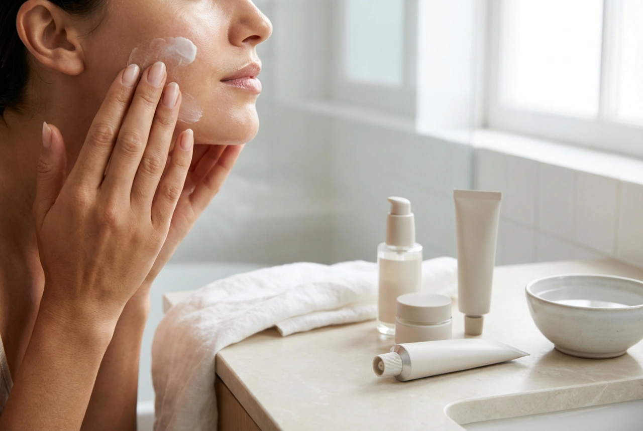 Rotina matinal com creme hidratante com SPF: ordem e aplicação