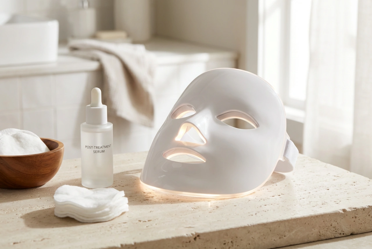 Máscara LED facial: configurações de tempo e cuidados pós-utilização