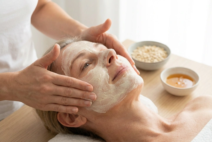 Máscaras faciais caseiras para maiores de 60: fórmulas suaves e método de aplicação