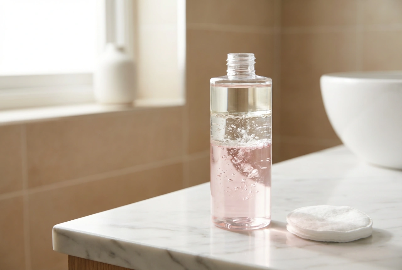 Removedor de maquilhagem bifásico: agite, aplique, dissolva