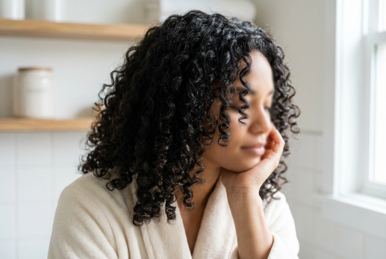 Cachos definidos e sem frizz: rotina, proteção, definição e durabilidade