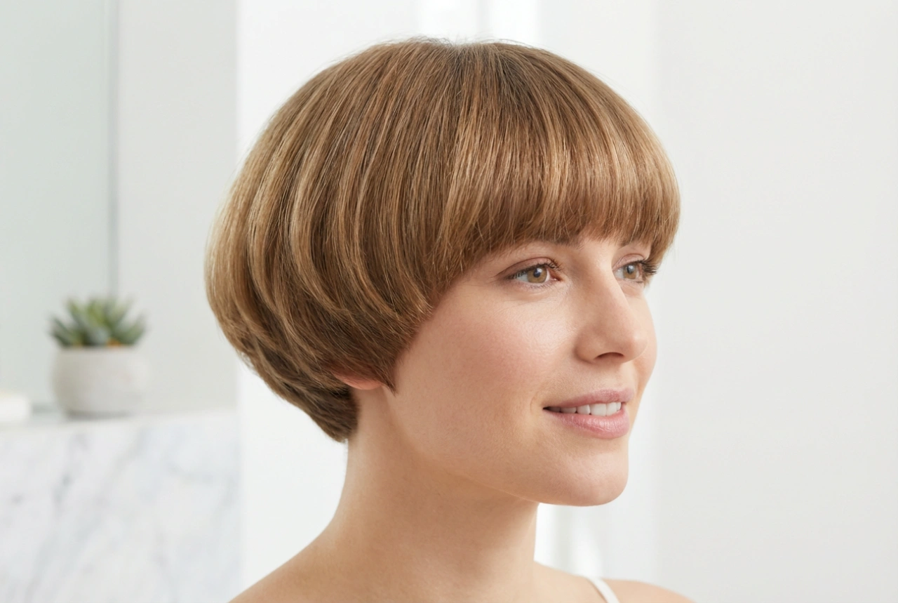 Um clássico curto reinventado: o corte tigela feminino com volume