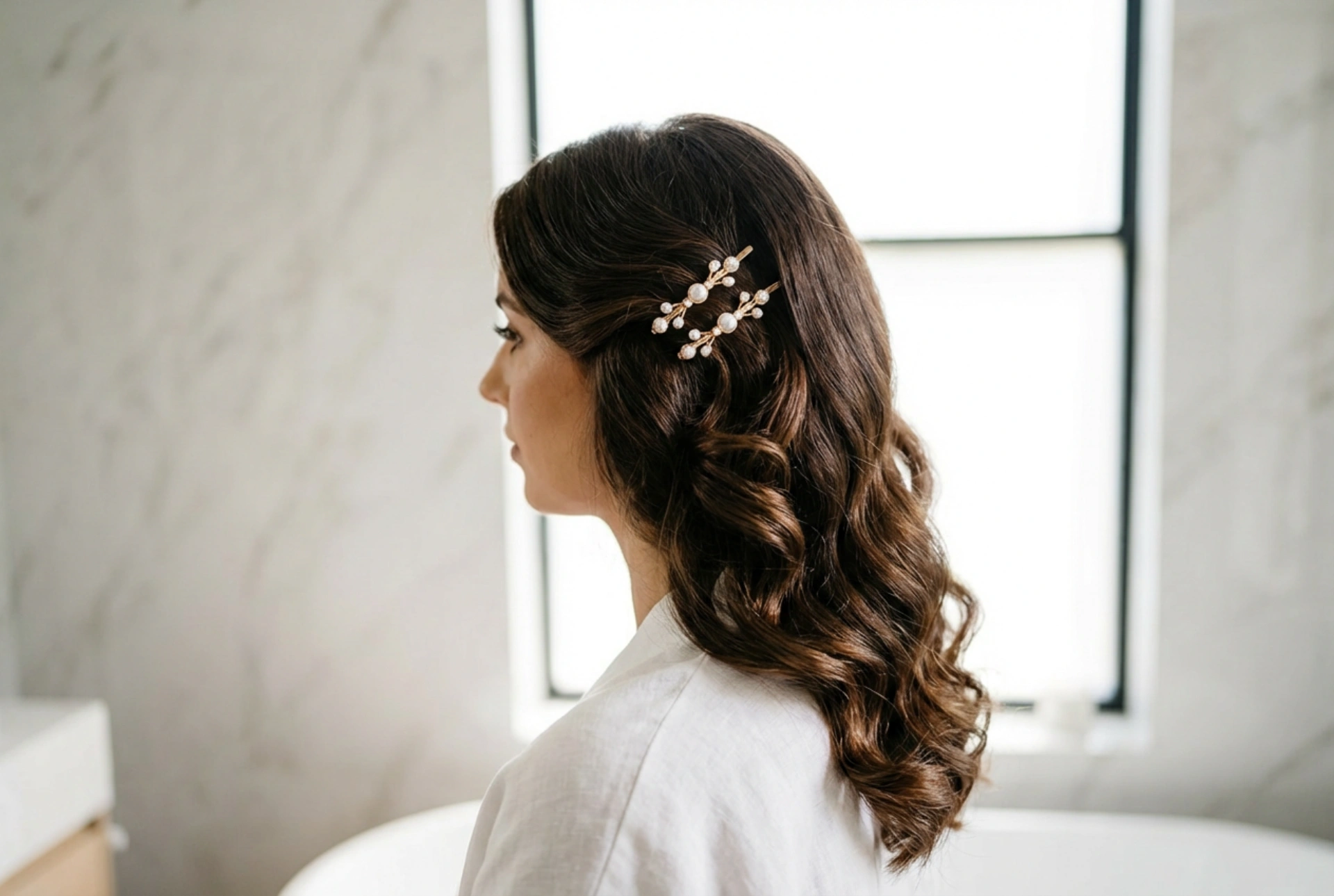 Acentos decorativos: penteado com ganchos, secções e ondas passo a passo