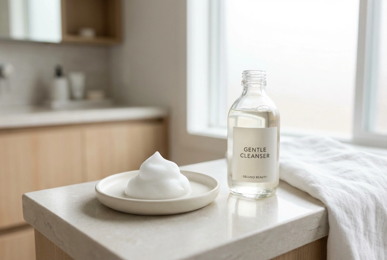 Espuma de limpeza facial delicada: pele limpa e barreira intacta