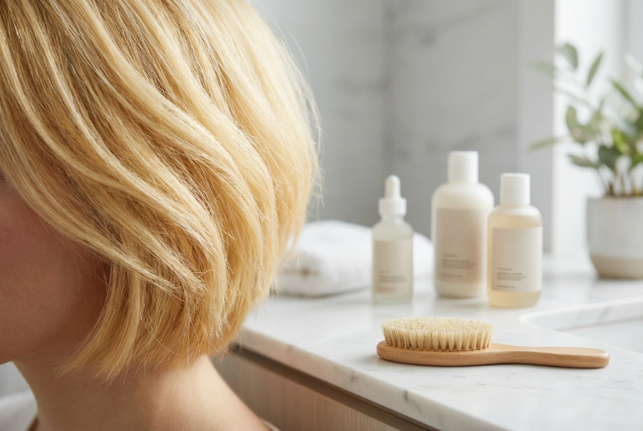 Cabelo loiro curto feminino: cuidados com a cor e styling rápido