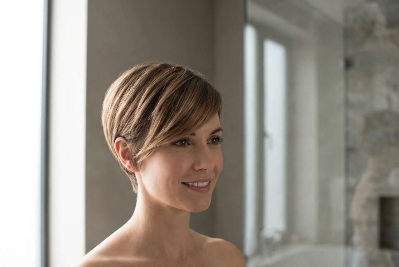 Cabelo curto em camadas com franja lateral: como estilizá-lo