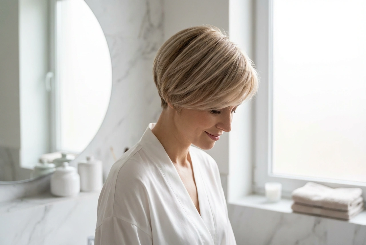 Cortes de cabelo femininos curtos estilo cogumelo: acabamento suave e volume