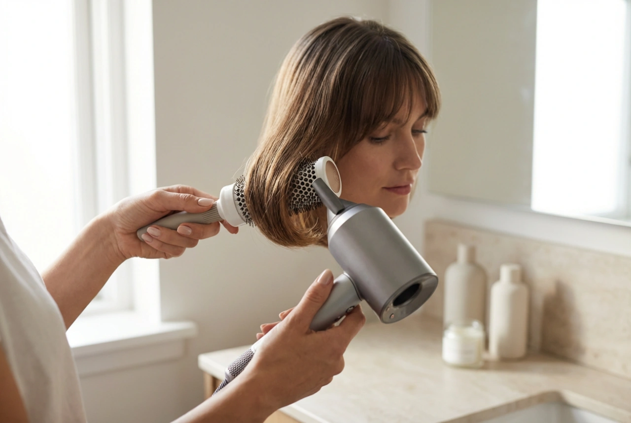 Cabelo Médio com Franja: Secagem, Estilização e Fixação Duradoura