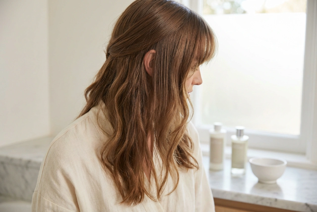 Cabelo comprido com franja: como combinar a risca, as ondas e o alisamento