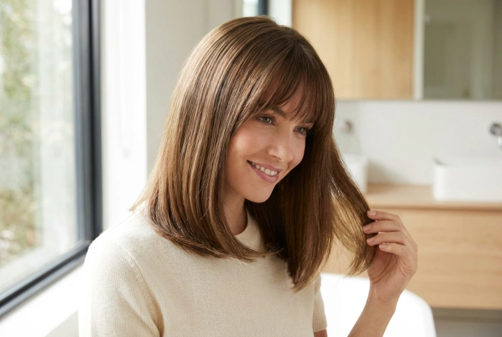 Long bob com franja: como estilizar e como cuidar das pontas