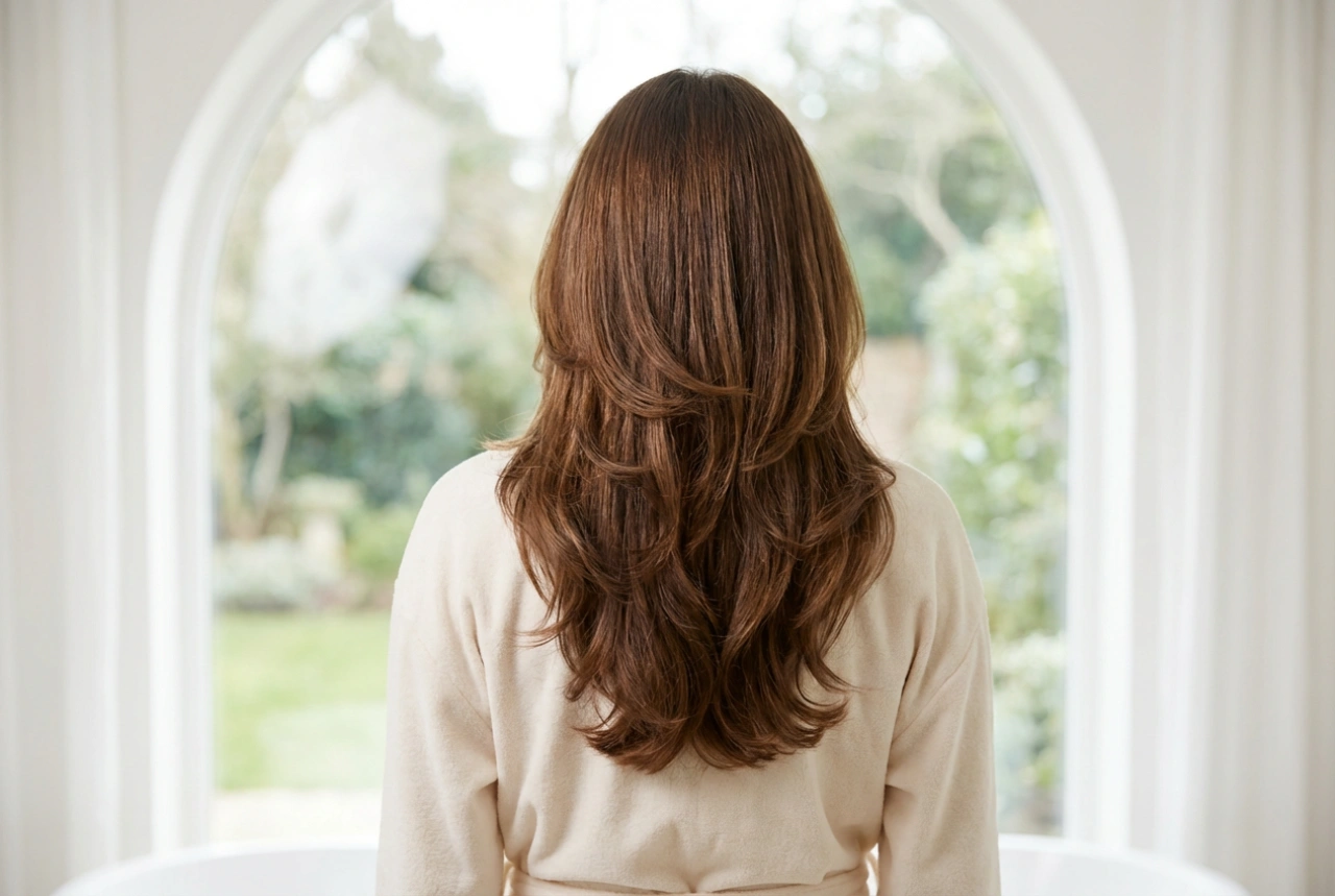 Cabelo longo repicado com franja: combinação de camadas e finalização