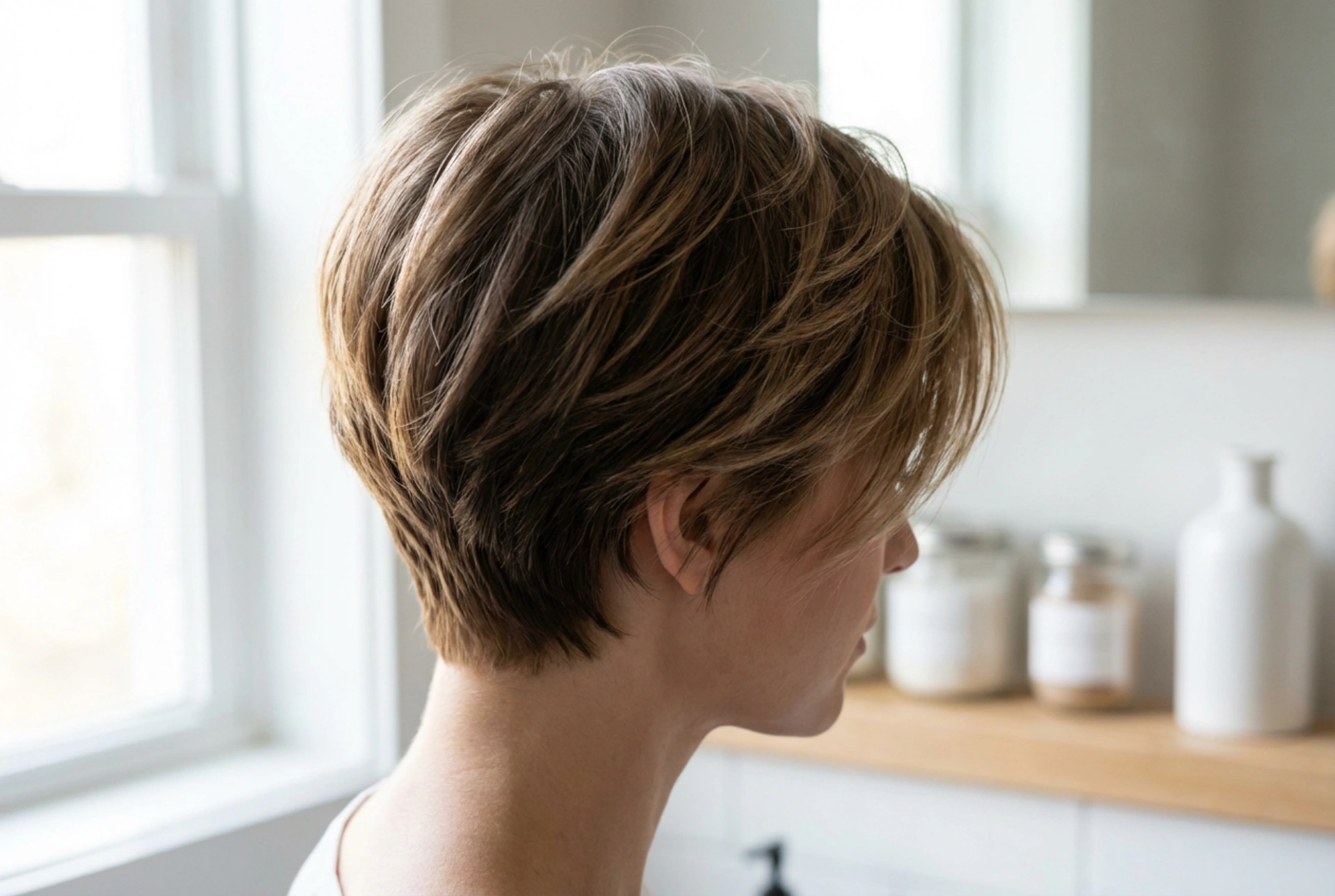 Corte de cabelo curto e moderno: volume na raiz, textura e finalização
