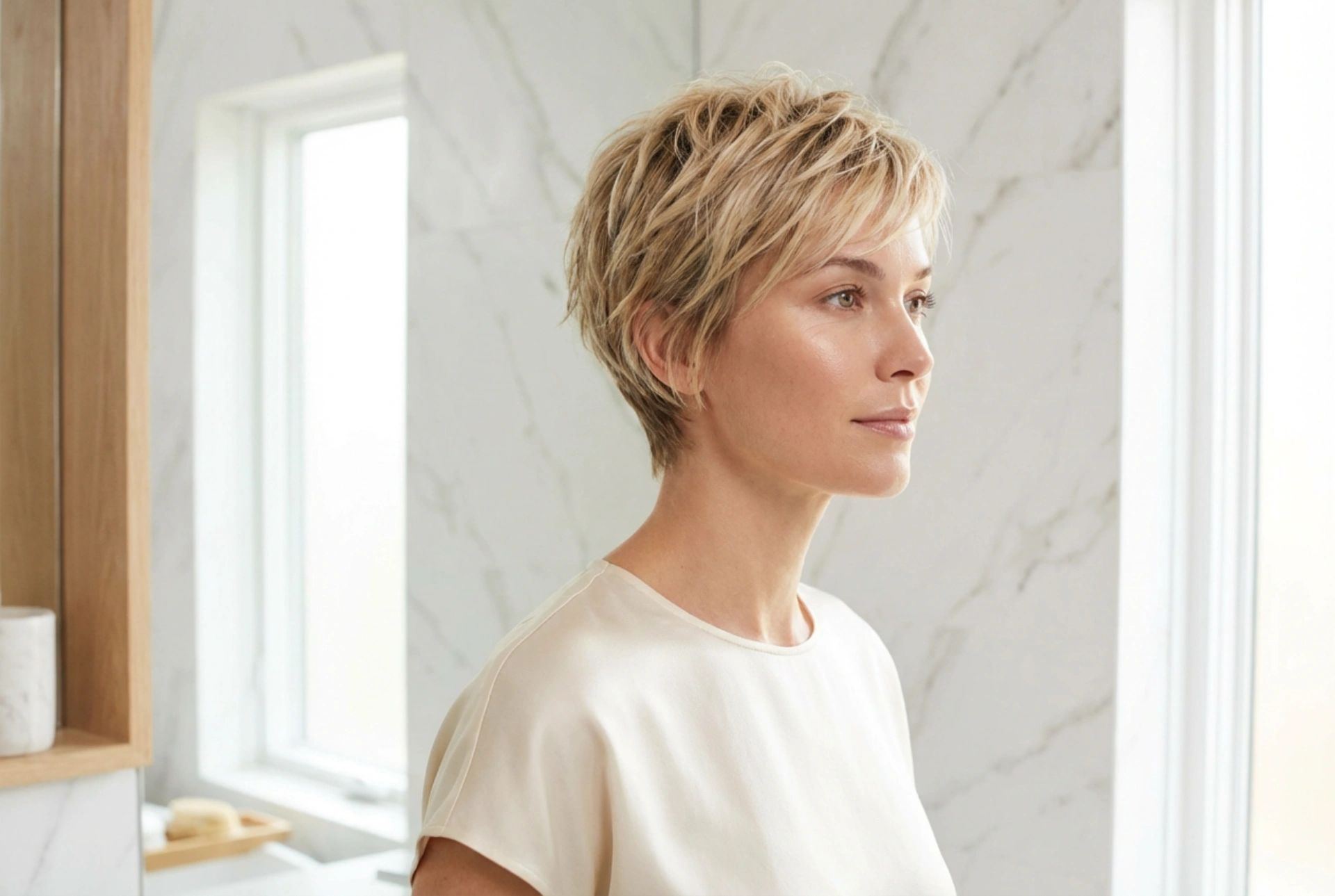 Penteados para mulheres de 50 anos: cabelo curto, leveza e styling fácil