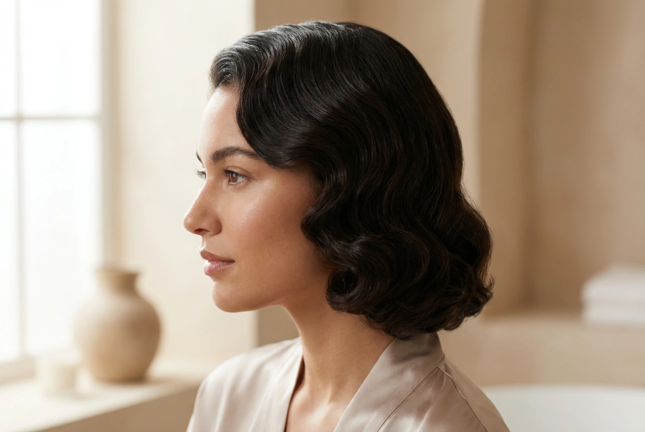 Glamour Retro dos Anos 20: Penteado de Ondas para Cabelos Longos