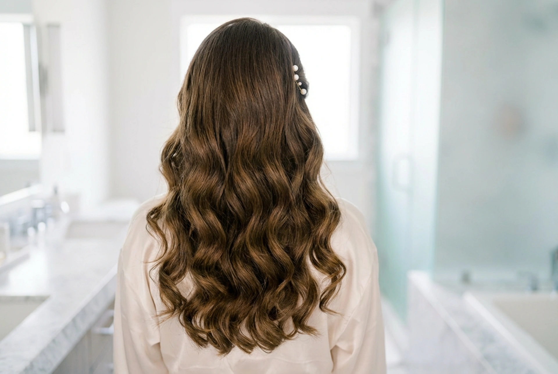 Fixação e volume: penteado de casamento para cabelos longos