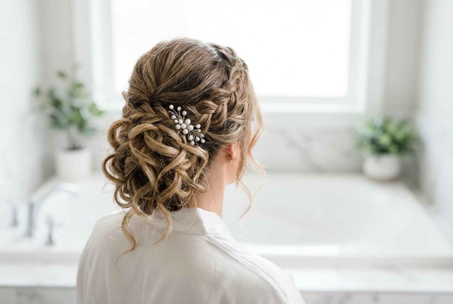 Tranças e cachos: um penteado de casamento para cabelos longos