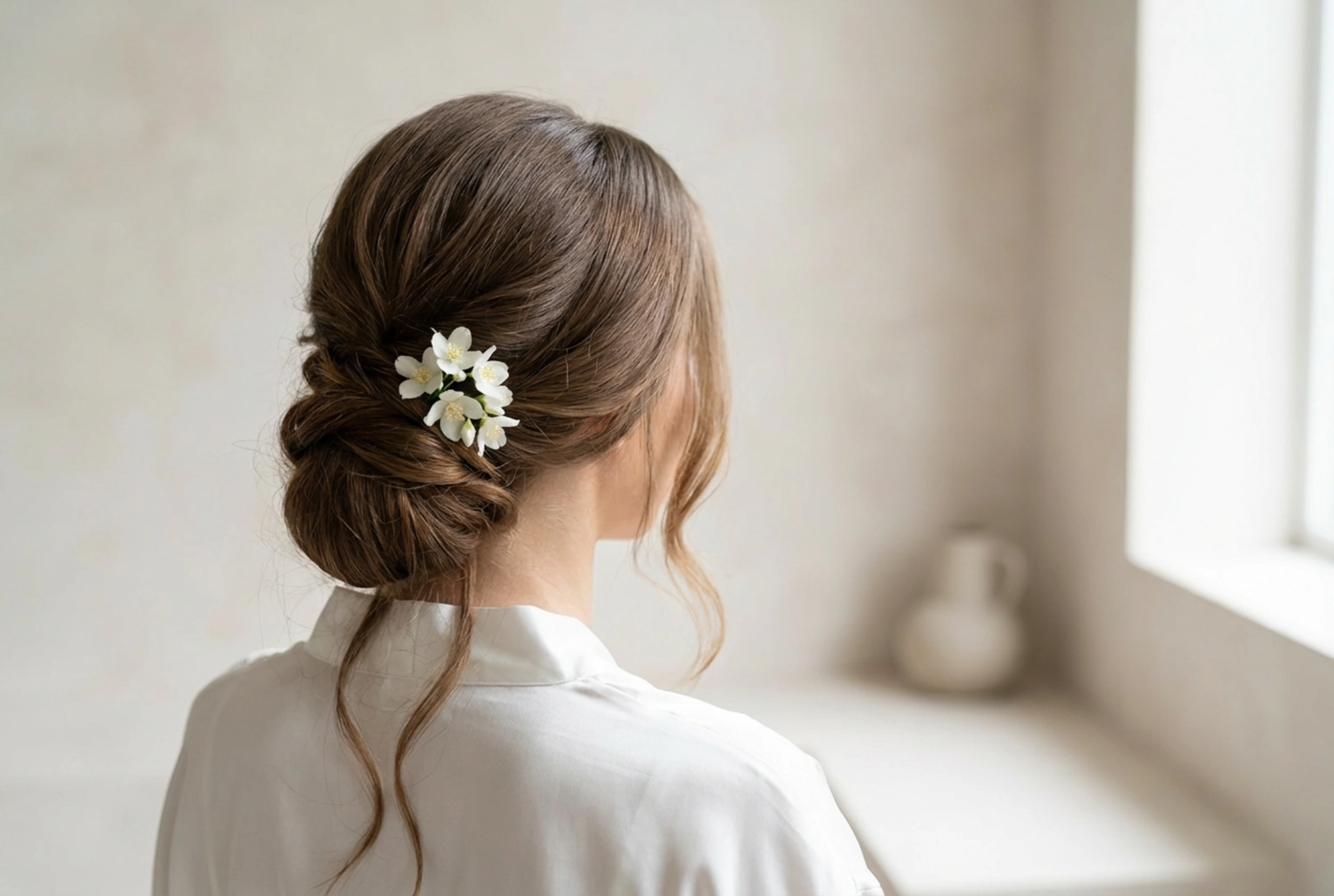Penteado de noiva: cabelo comprido preso classicamente ou em ondas suaves
