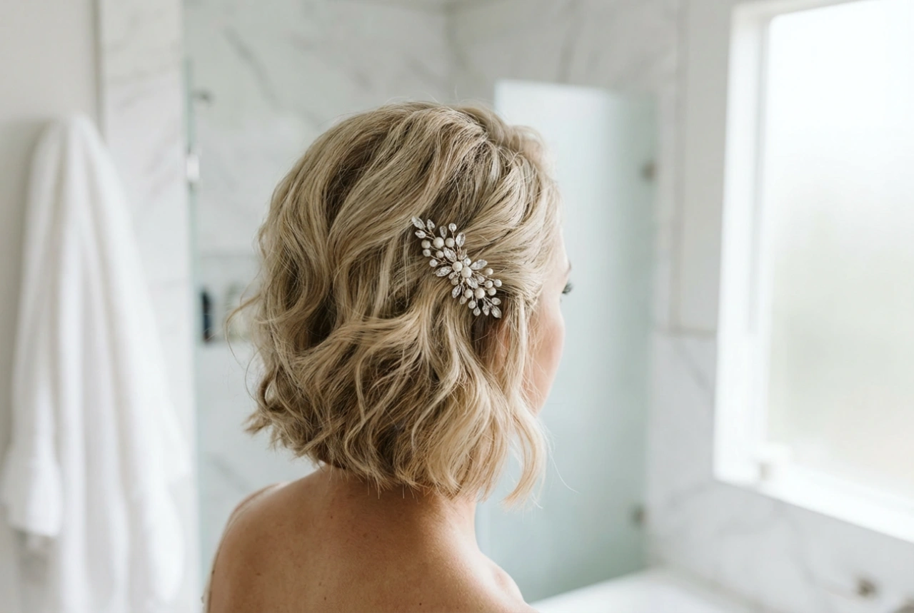 Penteado de noiva para cabelo curto: volume, acessórios e durabilidade