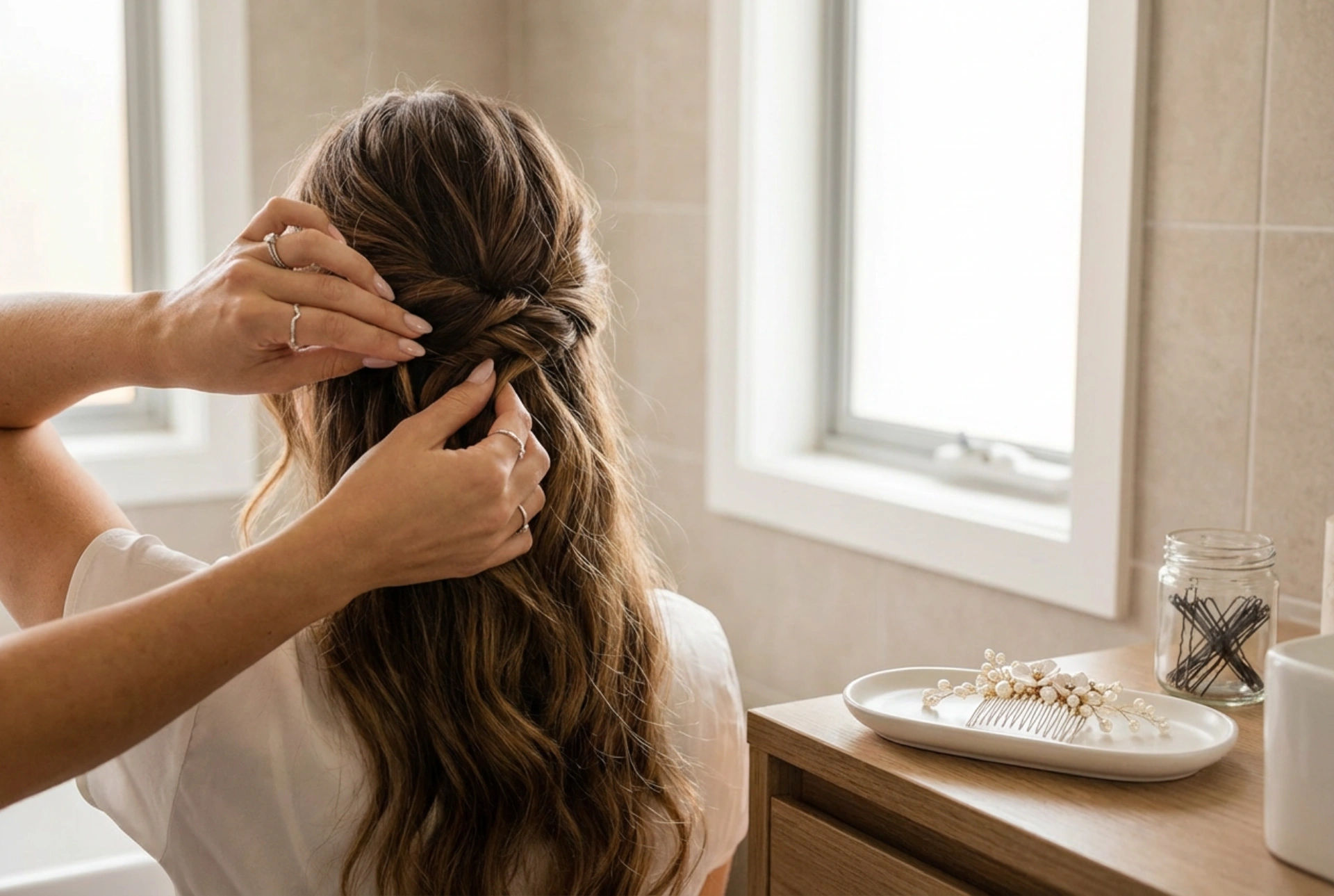De cabelos longos para o casamento: penteados, ondas e apanhados em casa