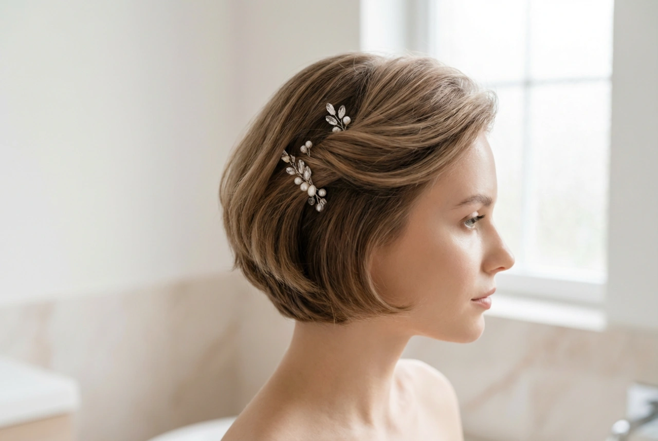 Penteados de casamento para cabelo curto: volume, ganchos e textura