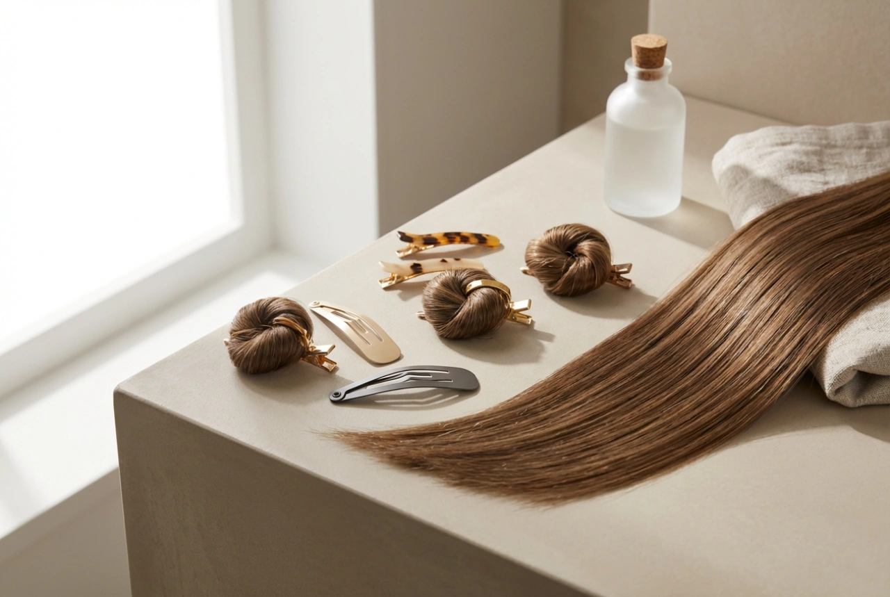 A moda dos penteados dos anos 90: madeixas lisas, mini coques e presilhas