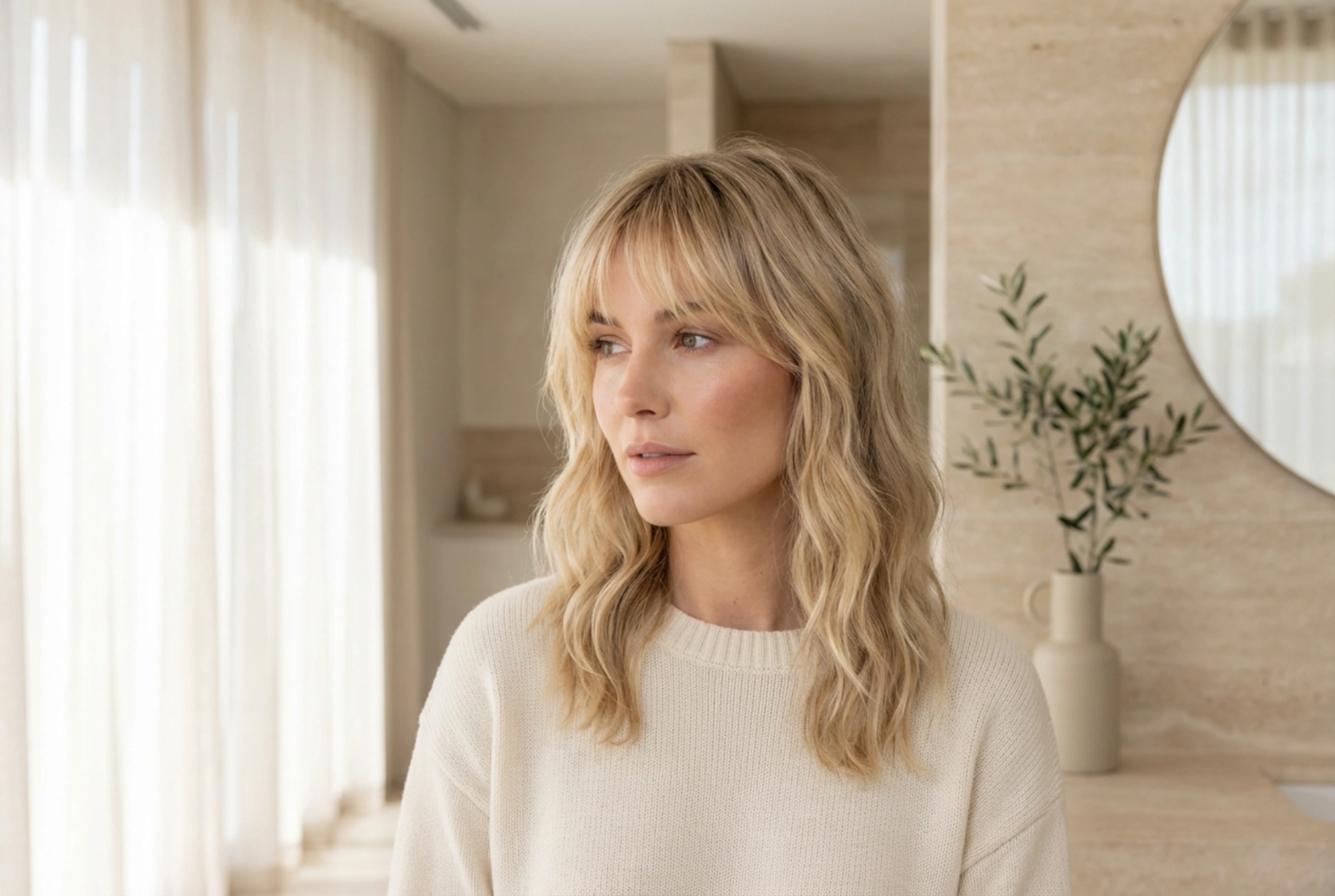 Franja para rosto redondo: afinar visualmente sem cortar às cegas