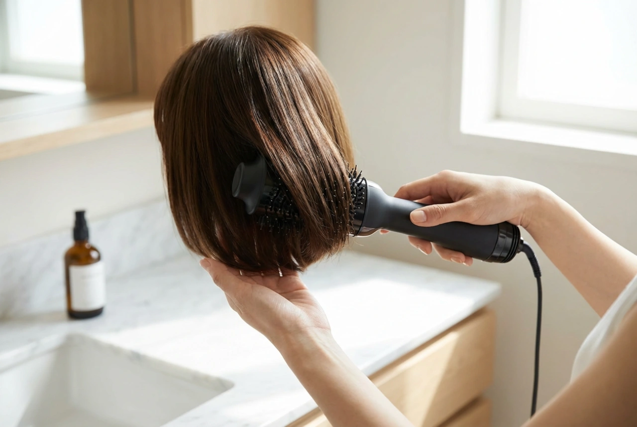 Escova secadora para cabelo curto: modelação passo a passo