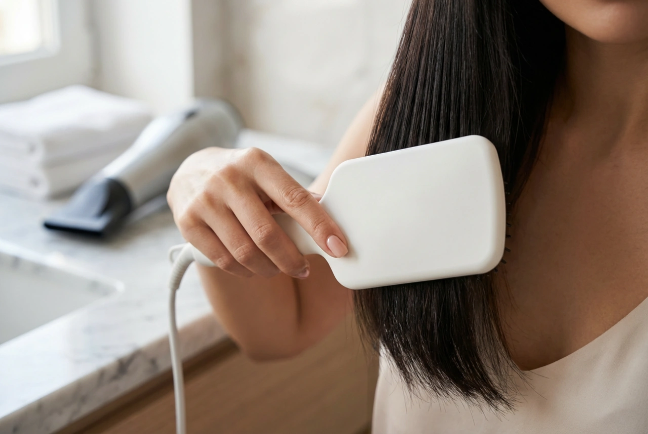 Secador para alisar o cabelo: escovas de alisamento e técnica de secagem