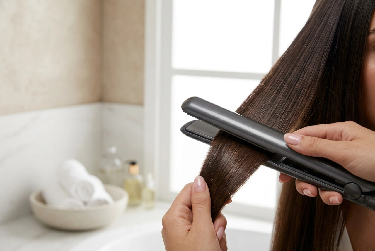 Alisador de titânio com ionização: cabelo liso e efeito duradouro em casa