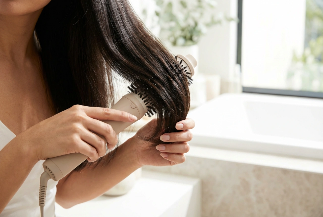 Escova secadora rotativa: modelação com rotação passo a passo