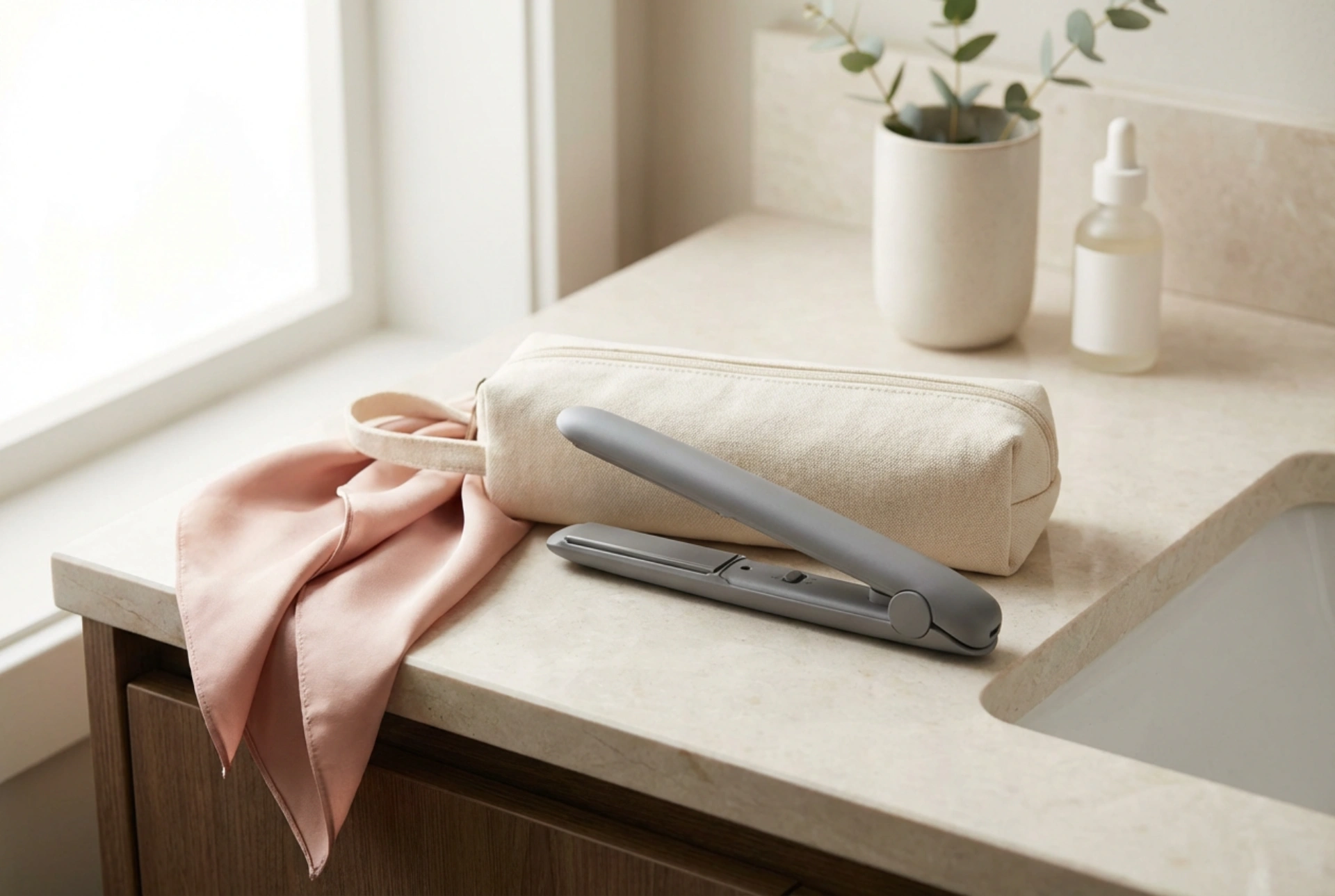 Prancha de cabelo mini de viagem: styling leve na bagagem de mão