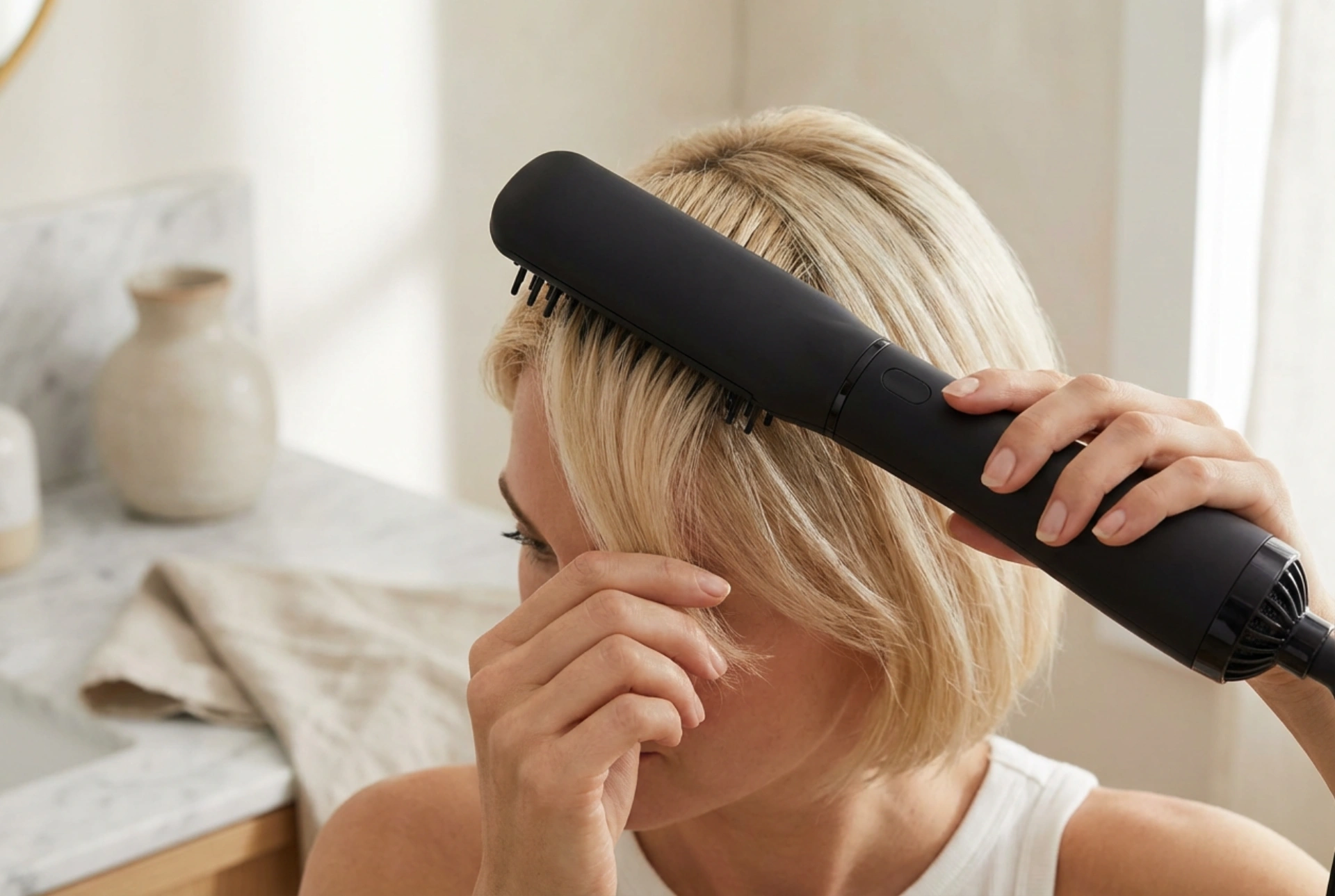 Escova secadora para cabelo curto: volume na raiz e estilização rápida