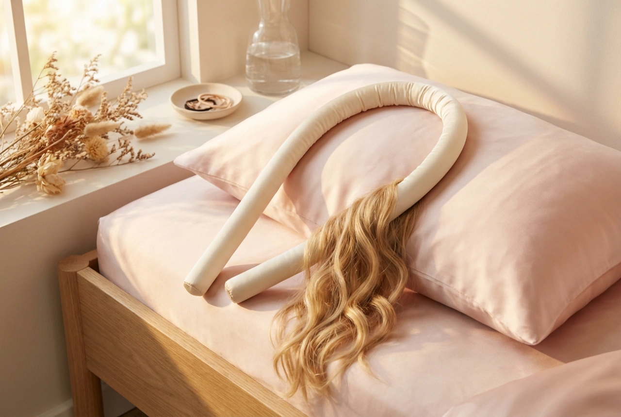 Rolo para encaracolar o cabelo à noite: fixação confortável sem calor