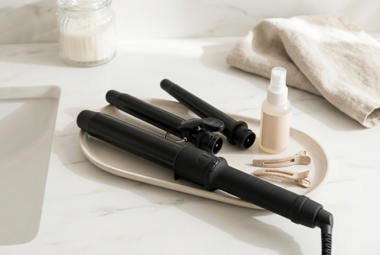 Modelador de cabelo com pontas intercambiáveis: escolha e utilização