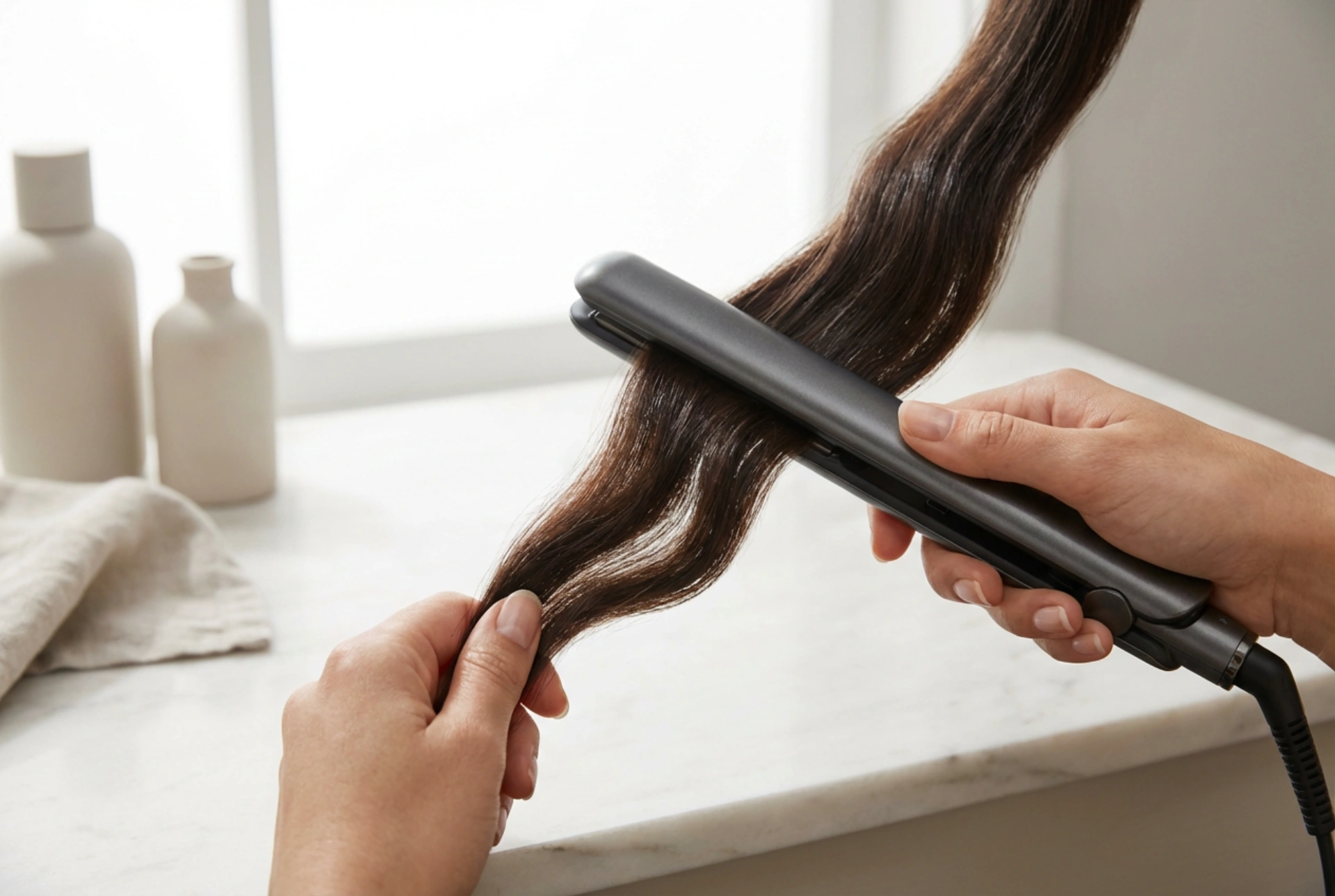 Ondas quebradas com a prancha: secionar, dobrar e arrefecer as madeixas