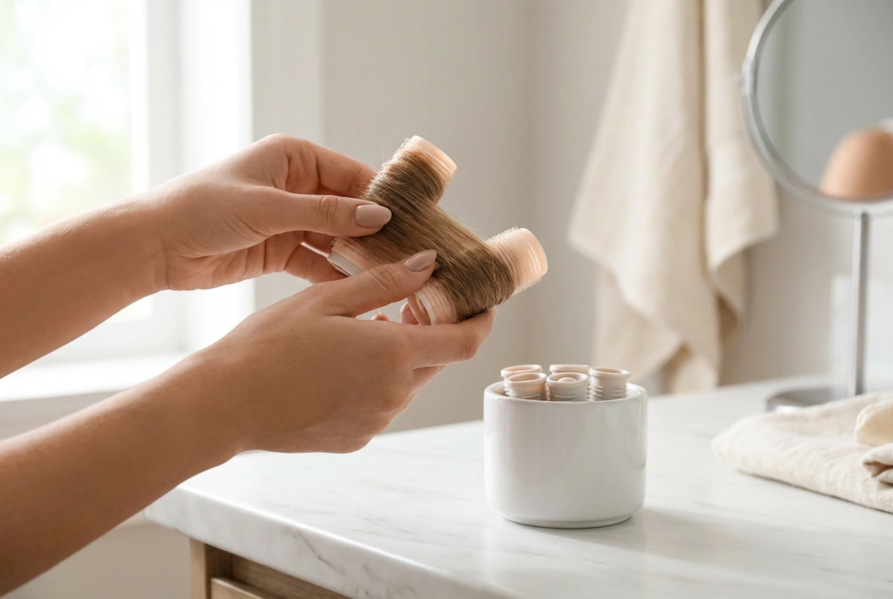 Rolos quentes para cabelo curto: seccionamento, tempos e fixação