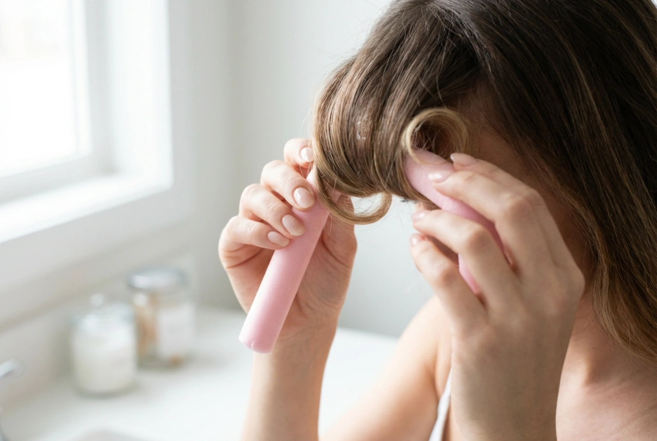Rolos para franja: volume na raiz e ondulação suave