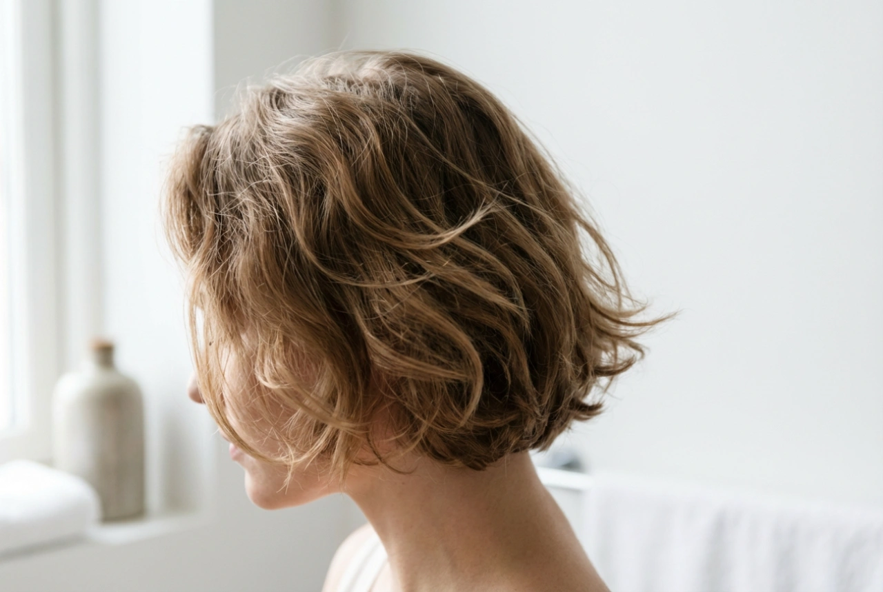 Ondas leves em cabelos curtos: um efeito natural sem pesar
