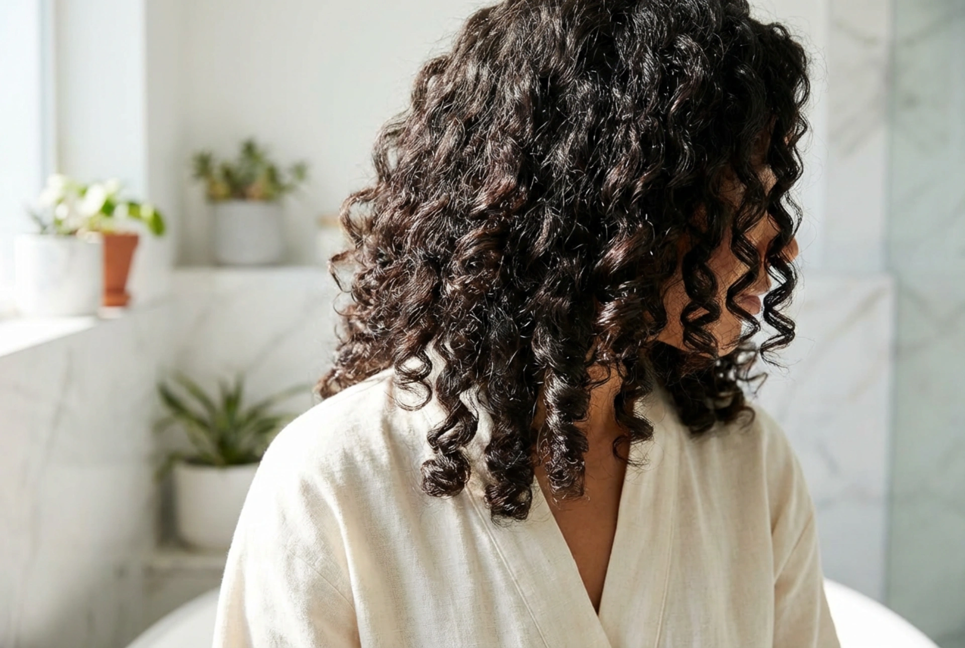 Caracóis em cabelo pelos ombros: volume e forma que se mantêm