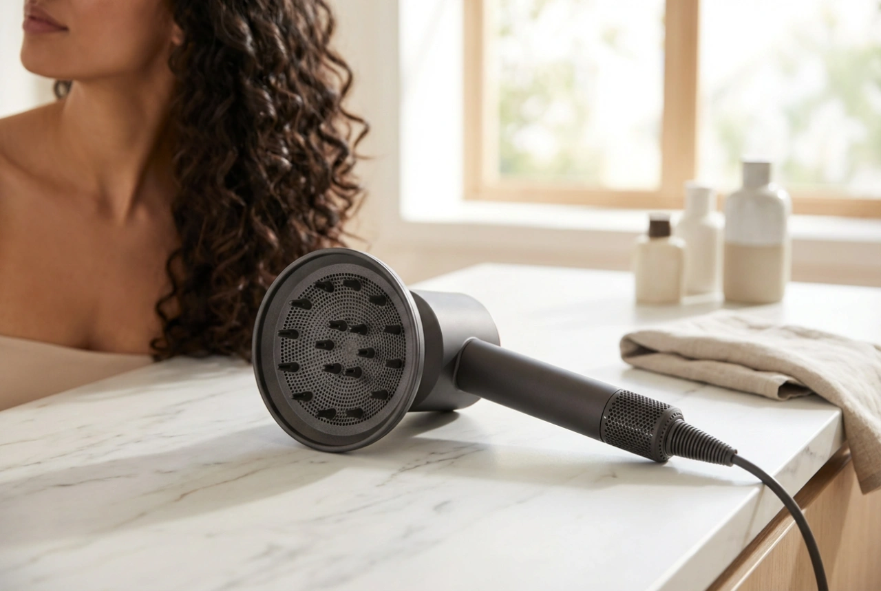 Secador com ionização e difusor: definição dos caracóis sem frizz