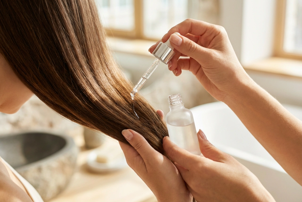Sérum capilar profissional em casa: suavidade, brilho e a dose certa de produto