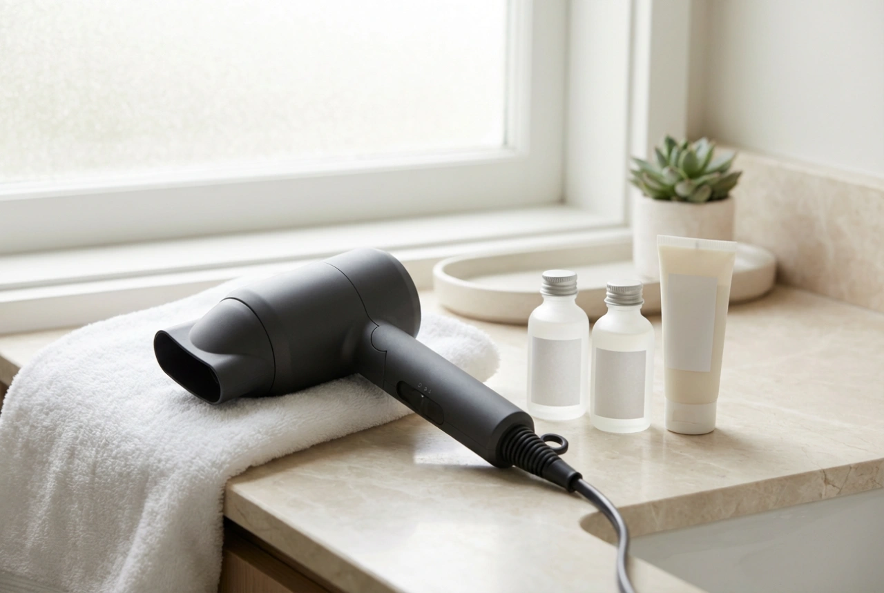 Secador de cabelo de viagem: compacto e com pega dobrável para as suas deslocações