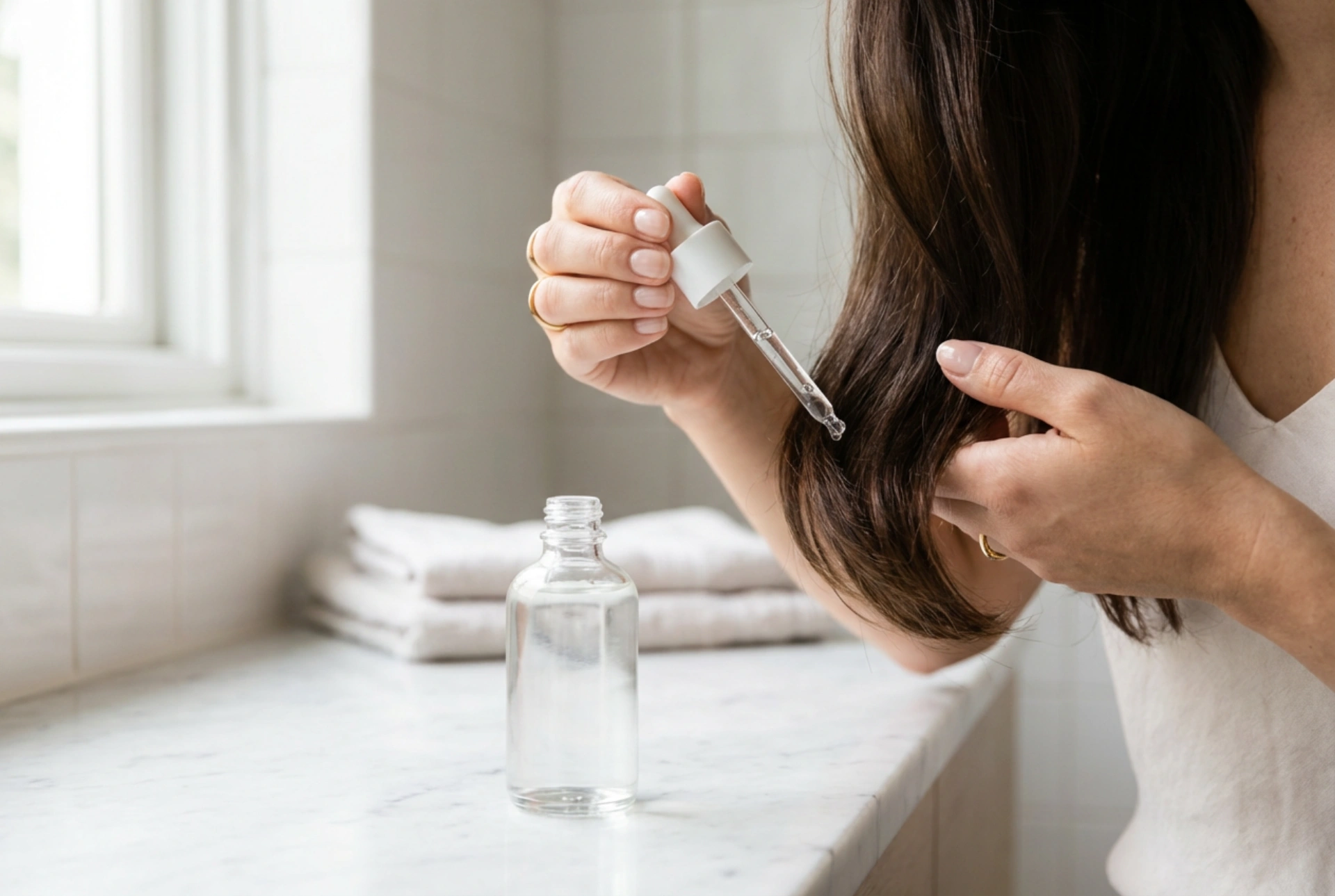 Sérum termoprotetor para cabelo: aplicação antes de secar e alisar