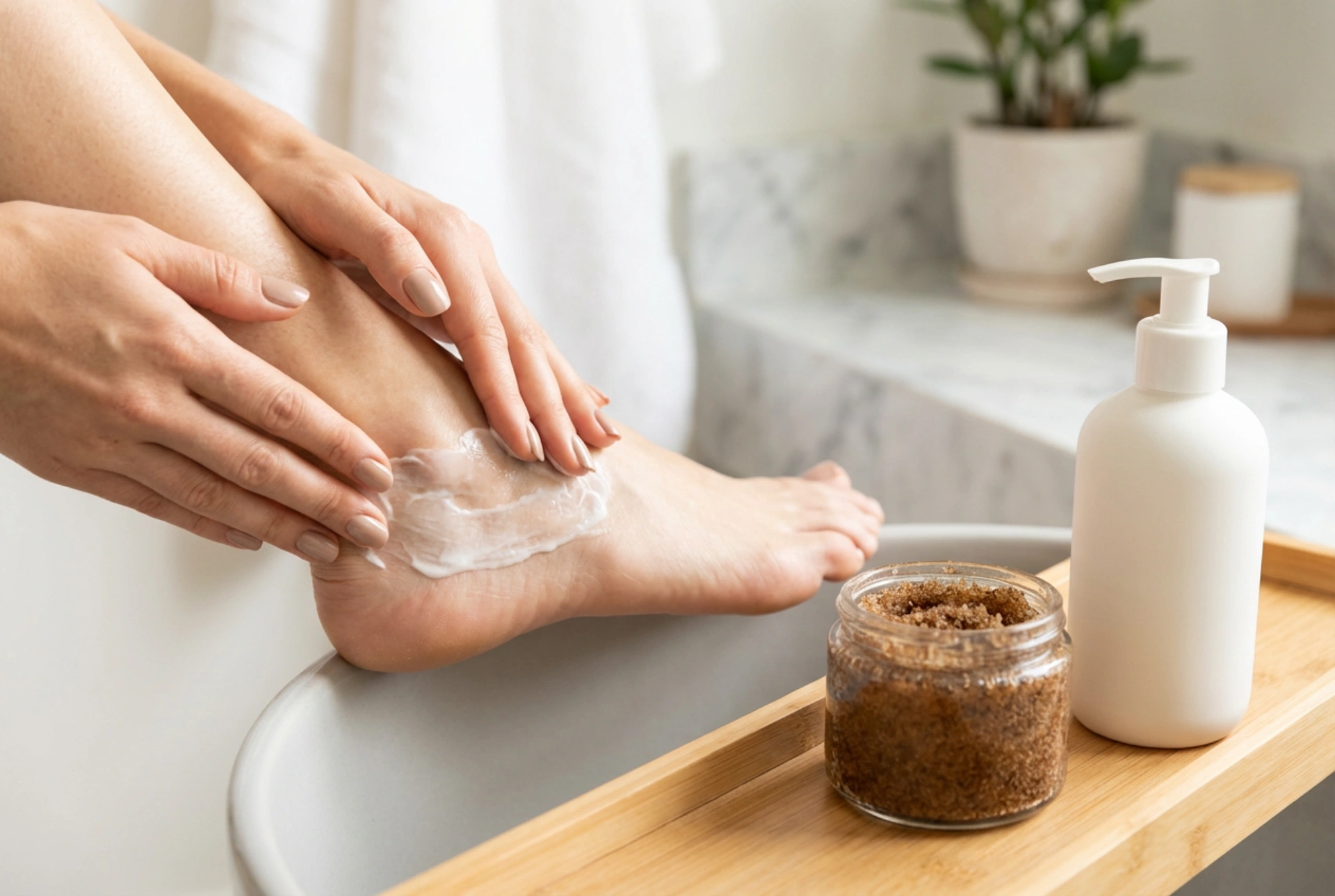 Cuidado caseiro para pés ásperos: o poder da esfoliação e hidratação