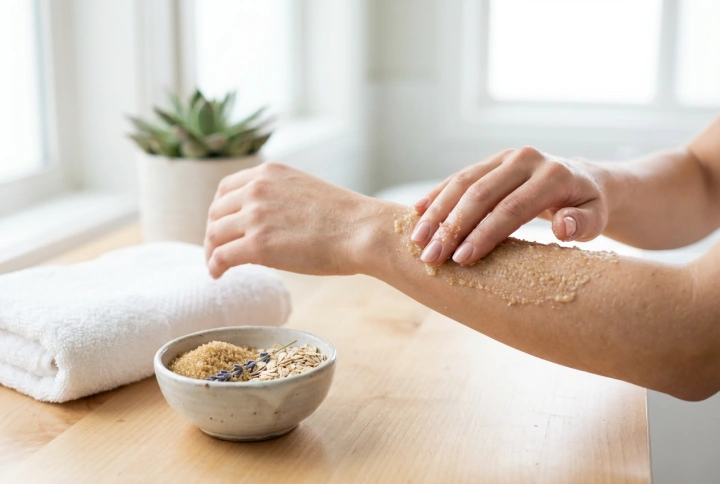 Esfoliante suave para as mãos em casa: preparação da pele e massagem