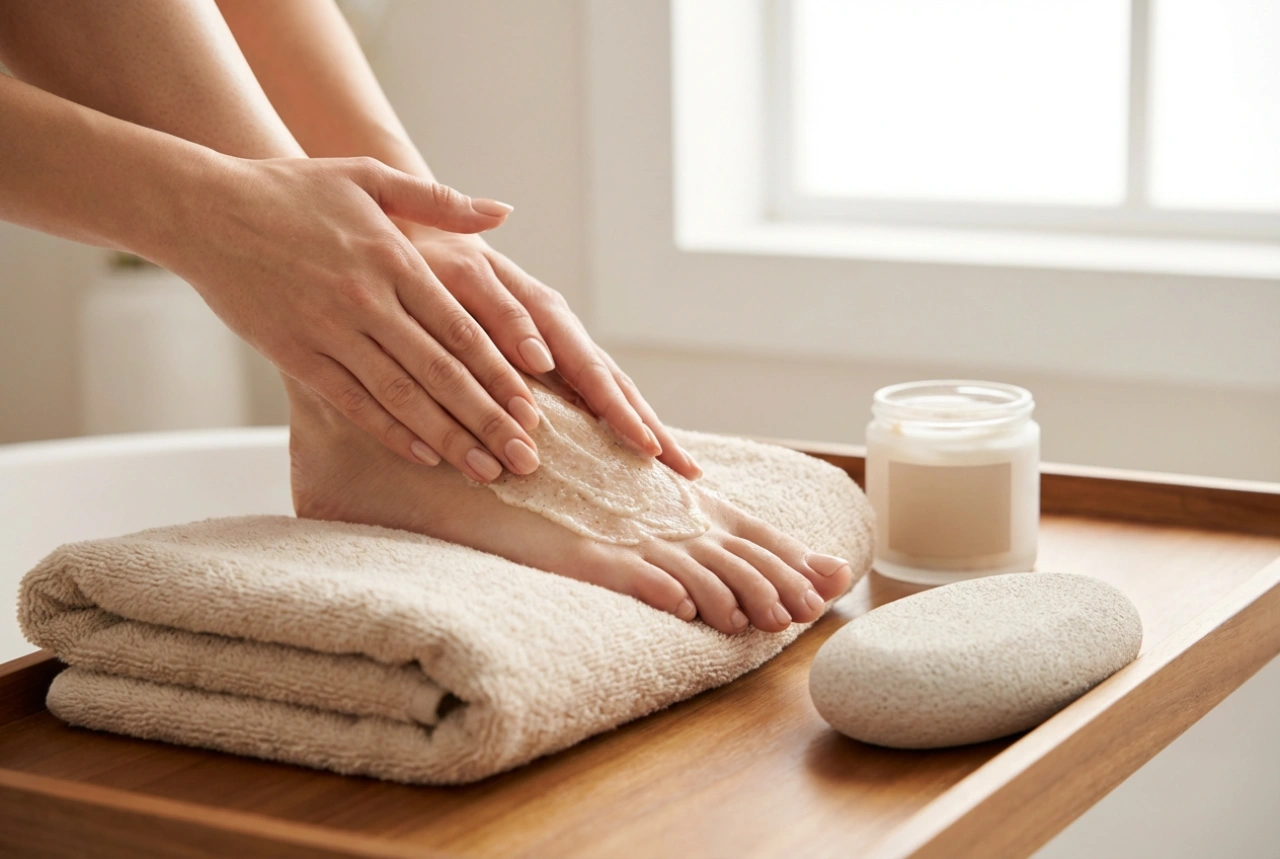 Esfoliação de pés em casa: tipos, frequência e técnica de massagem