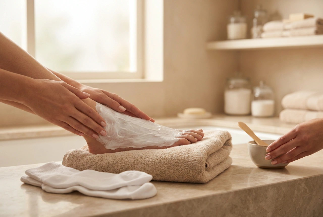 Máscara para os pés: preparação da pele, aplicação e oclusão para um melhor efeito