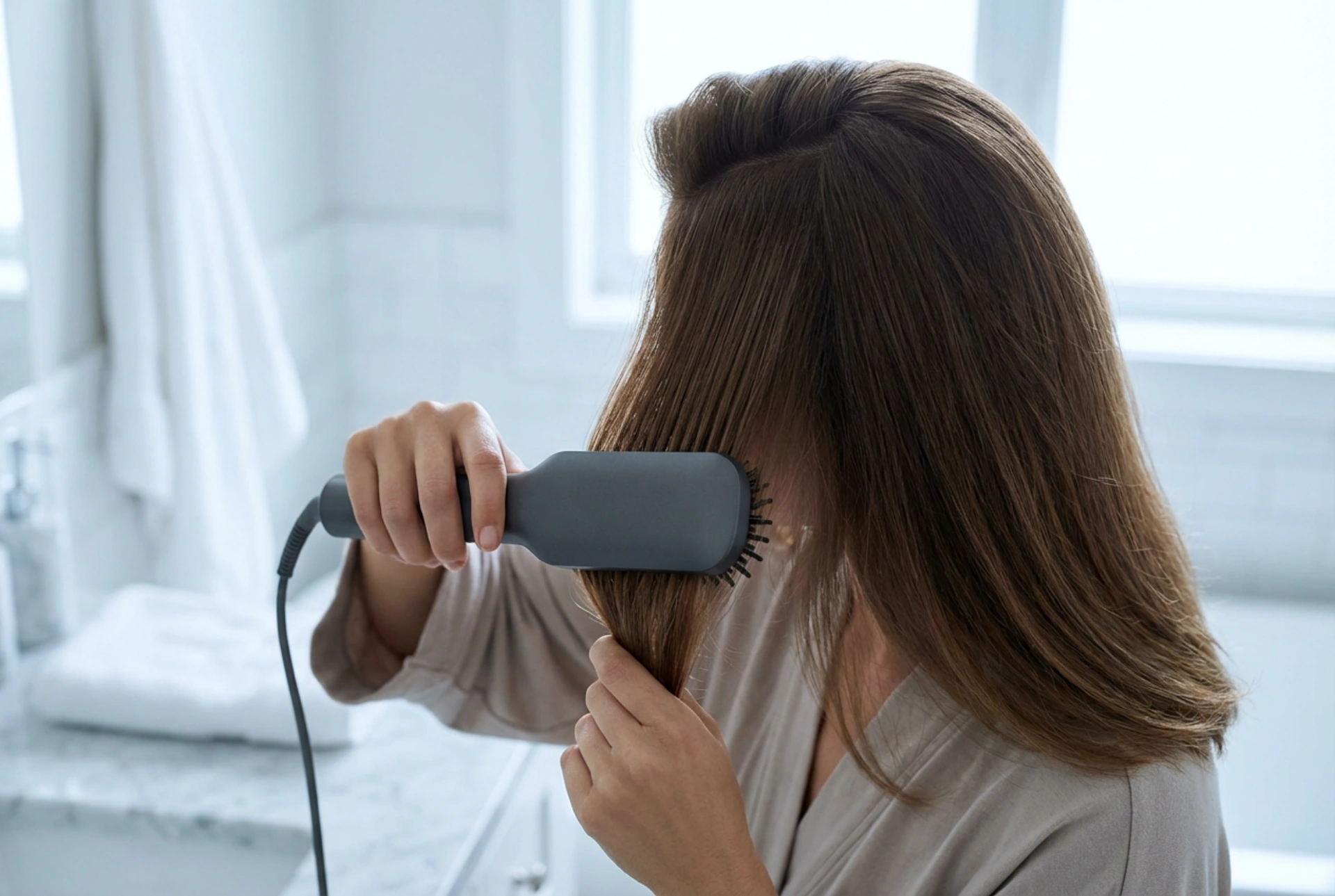 Escova secadora: volume na raiz e alisamento com jato de ar frio