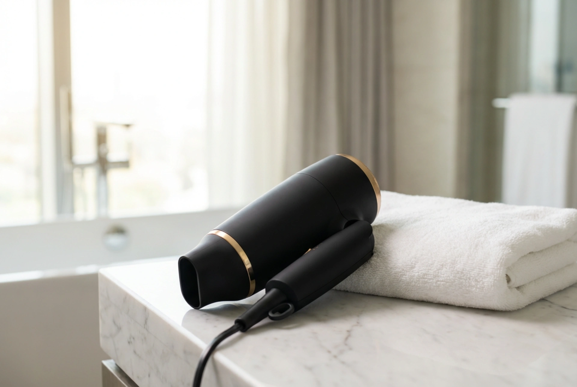 Secador de cabelo de viagem: secagem compacta no hotel e segurança