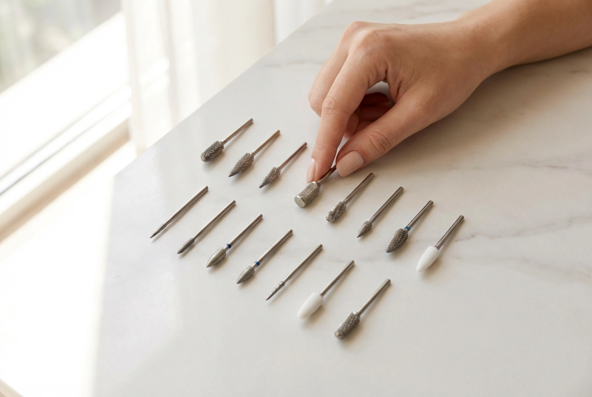 Brocas e pontas para unhas: um guia sobre tipos e utilizações